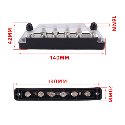 Pair 6 Way 48V 150A M6 Power Distribution Block Terminal Studs, CP-4427