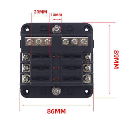 6 Way Fuse Block with 24pcs Fuses and 12pcs Terminals, 6 Way with 24pcs Terminals