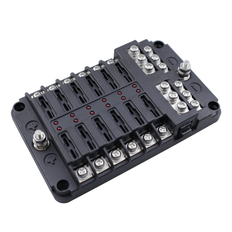 12 Way Fuse Block with 24pcs Fuses and 24pcs Terminals, 12 Way with 24pcs Terminals