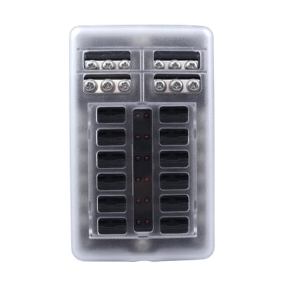12 Way Fuse Block with 24pcs Fuses and 24pcs Terminals, 12 Way with 24pcs Terminals