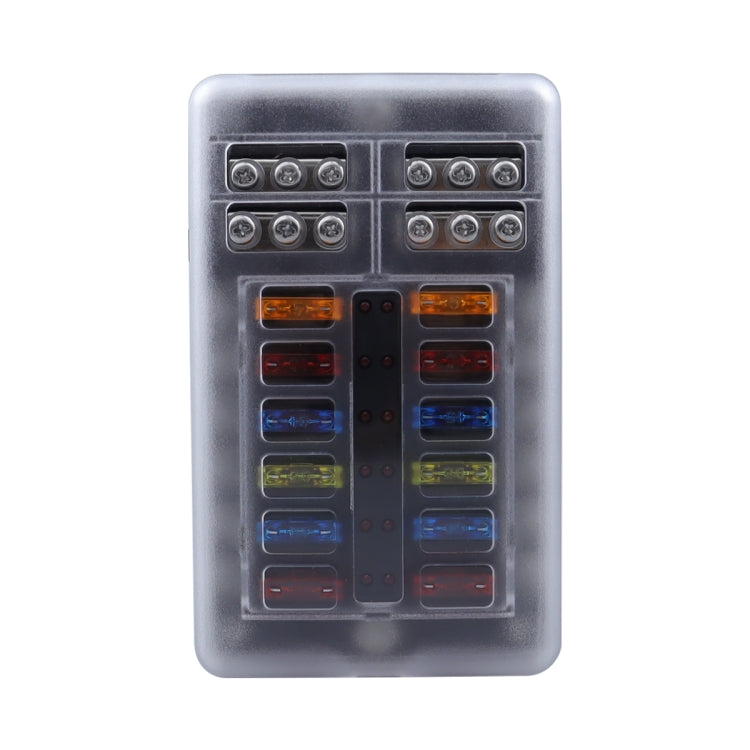 12 Way Fuse Block with 24pcs Fuses and 24pcs Terminals, 12 Way with 24pcs Terminals