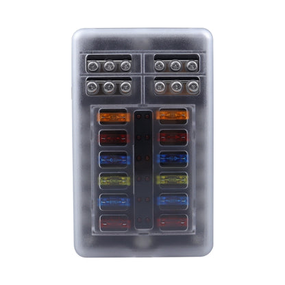 12 Way Fuse Block with 24pcs Fuses and 24pcs Terminals, 12 Way with 24pcs Terminals