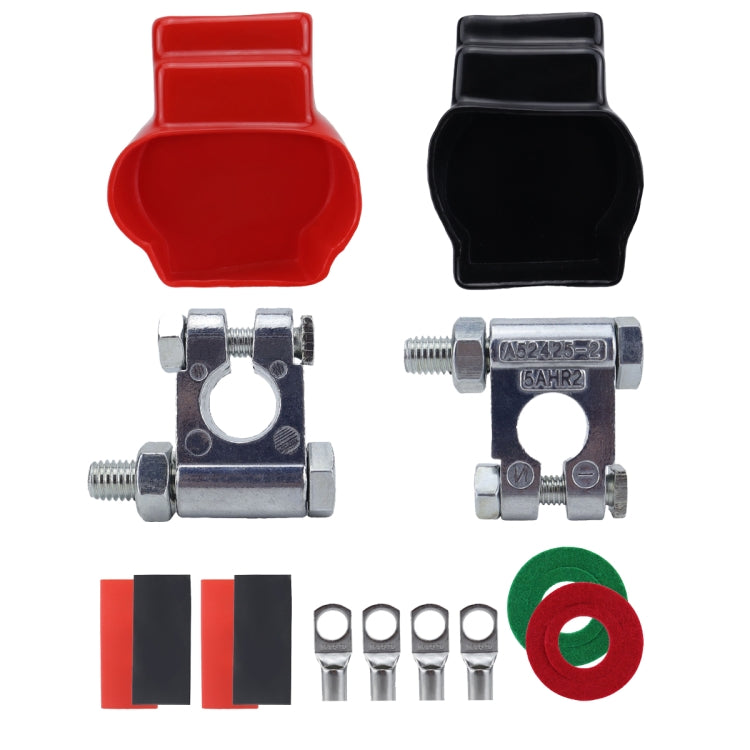 Car Positive & Negative Battery Connector Zinc Alloy Battery Clamp with 4pcs SC Terminals and Cover, with Cover