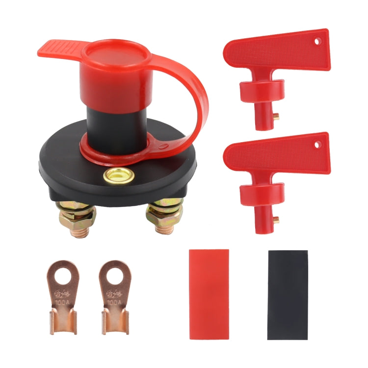 Car / Boat Battery Power Off Switch with 100A Terminal, Black Red