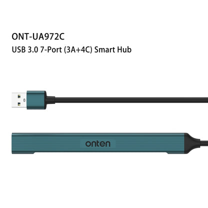 Onten UA972C 7 in 1 USB3.0 to USB3.0 + USB2.0x2 + Type-Cx4 HUB Docking Station, UA972C