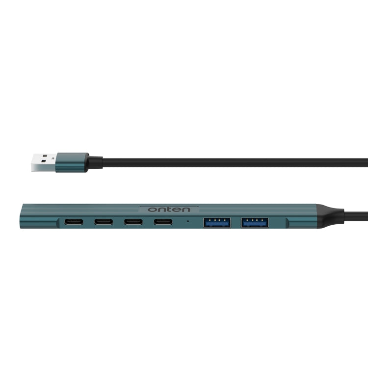 Onten UA972C 7 in 1 USB3.0 to USB3.0 + USB2.0x2 + Type-Cx4 HUB Docking Station, UA972C