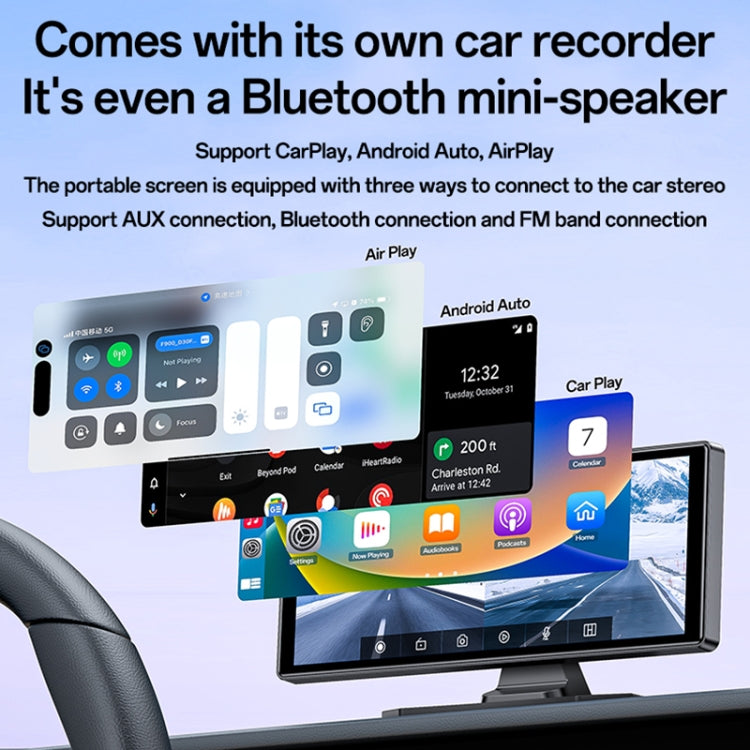 Yesido KM19 10.26 inch Center Console CarPlay Portable Car Video Navigation with Driving Recorder, KM19