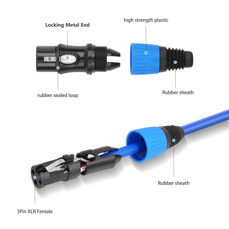 4 Color / Set JC1015 XLR 3pin Male to Female Audio Cable, 1m, 1.8m