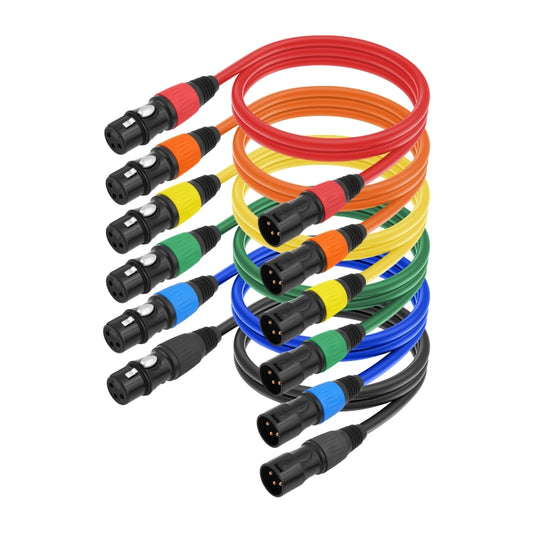 6 Color / Set JC1015 XLR 3pin Male to Female Audio Cable, 1m, 1.8m