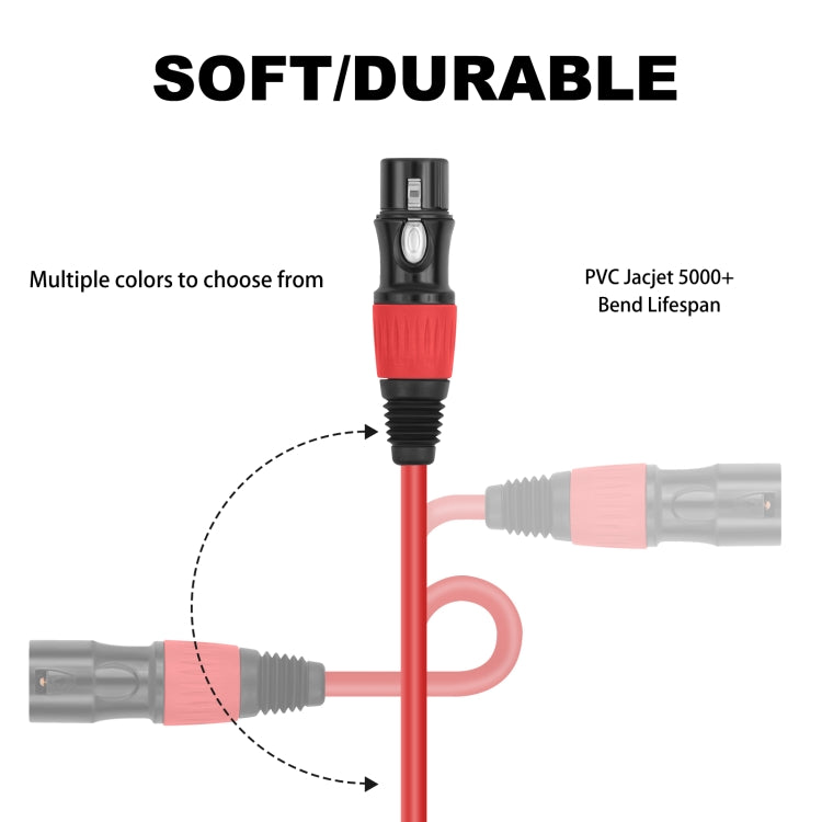 6 Color / Set JC1015 XLR 3pin Male to Female Audio Cable, 1m, 1.8m