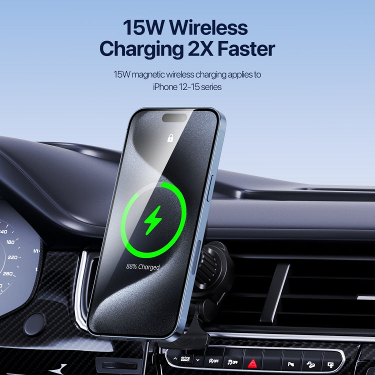 V5 15W Qi2 Air Outlet Car Transparent Magnetic Wireless Charging Holder