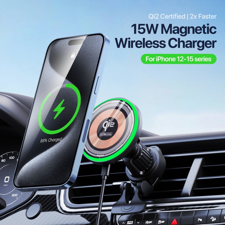 V5 15W Qi2 Air Outlet Car Transparent Magnetic Wireless Charging Holder