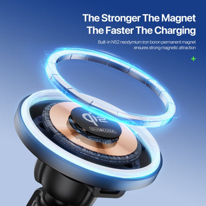 V5 15W Qi2 Air Outlet Car Transparent Magnetic Wireless Charging Holder
