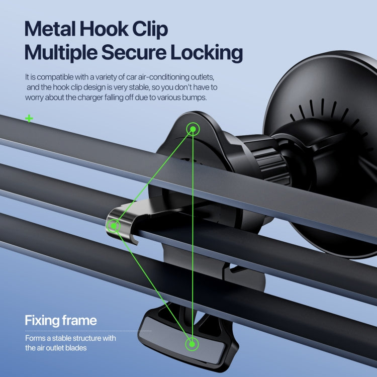 V5 15W Qi2 Air Outlet Car Transparent Magnetic Wireless Charging Holder