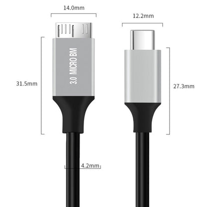 USB-C / Type-C 3.0 to Micro B Mobile Hard Disk Adapter Cable, 0.3m, 1m