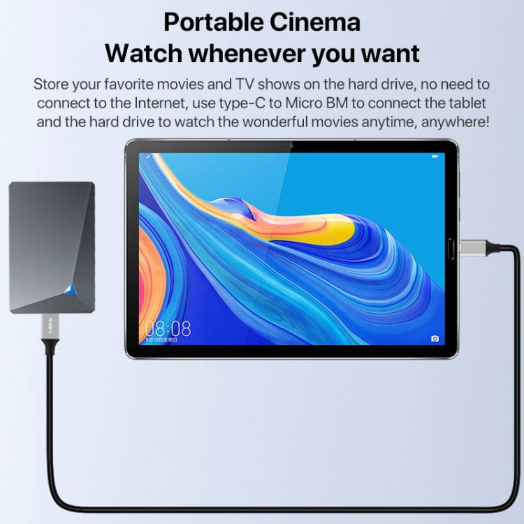 USB-C / Type-C 3.0 to Micro B Mobile Hard Disk Adapter Cable, 0.3m, 1m