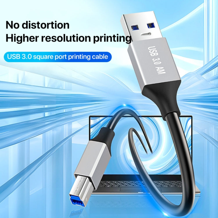 USB 3.0 A Male to USB-B Square Interface Printer Data Transmission Adapter Cable, 0.3m, 1m, 2m