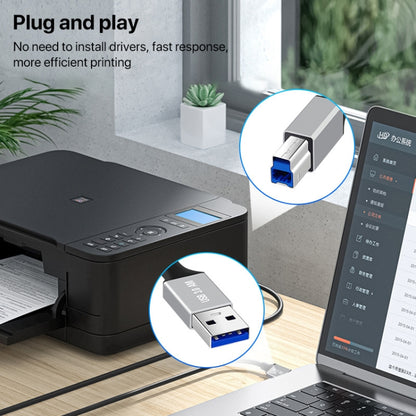 USB 3.0 A Male to USB-B Square Interface Printer Data Transmission Adapter Cable, 0.3m, 1m, 2m