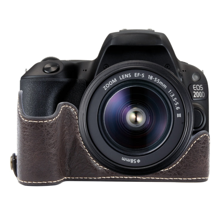 Buffalo Texture PU Leather Camera Half Case Base, For Canon EOS 200D II / 200D