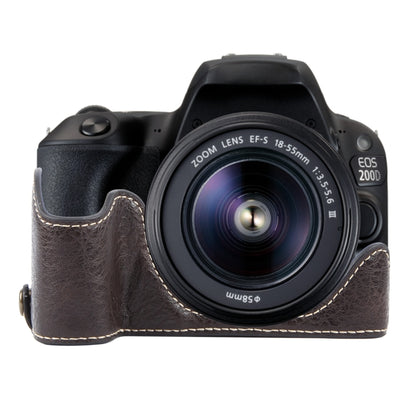 Buffalo Texture PU Leather Camera Half Case Base, For Canon EOS 200D II / 200D