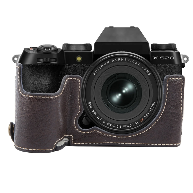 Buffalo Texture PU Leather Camera Half Case Base, For FUJIFILM X-S20, For FUJIFILM X-T1