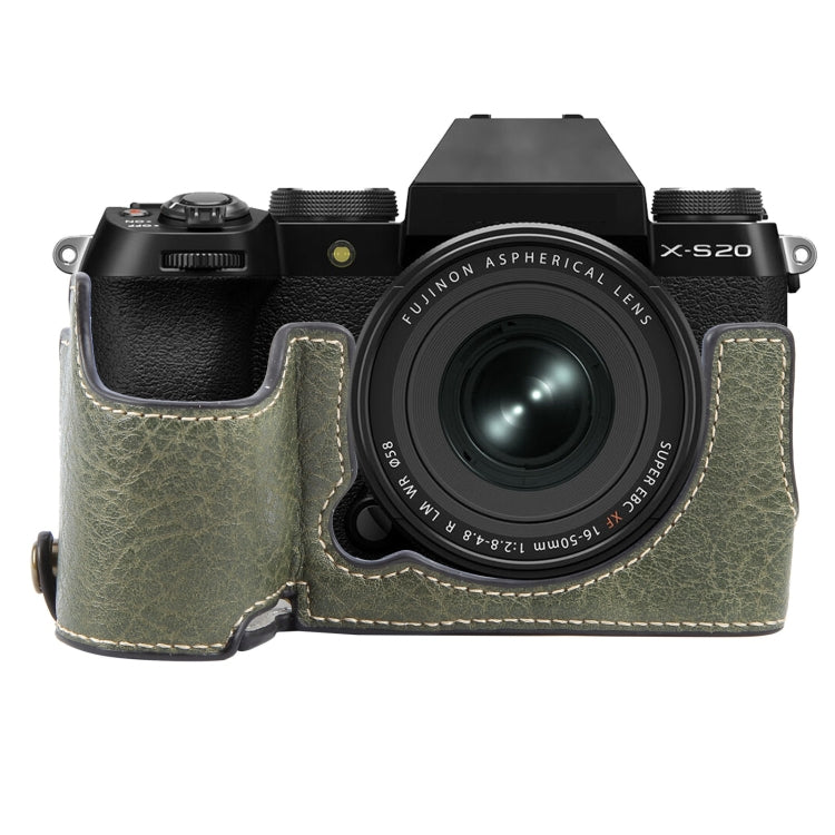 Buffalo Texture PU Leather Camera Half Case Base, For FUJIFILM X-S20, For FUJIFILM X-T1