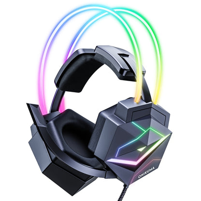 ONIKUMA X20 RGB Colorful Head-mounted Wired Gaming Earphone, Length: 1.8m, X20