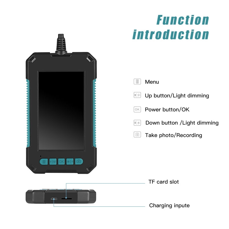 P40 8mm 1080P IP68 Waterproof 4.3 inch Highlight Screen Dual Camera Digital Endoscope, 2m Hard Cable, 5m Hard Cable, 10m Hard Cable