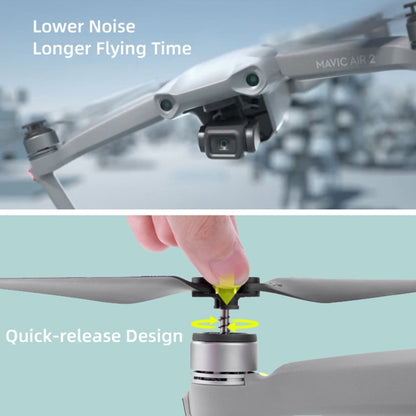 Sunnylife 7238F-1 For DJI Mavic Air 2 Low Noise Quick-release Propellers, For DJI Mavic Air 2 Gold, For DJI Mavic Air 2 Silver, 2 Pairs
