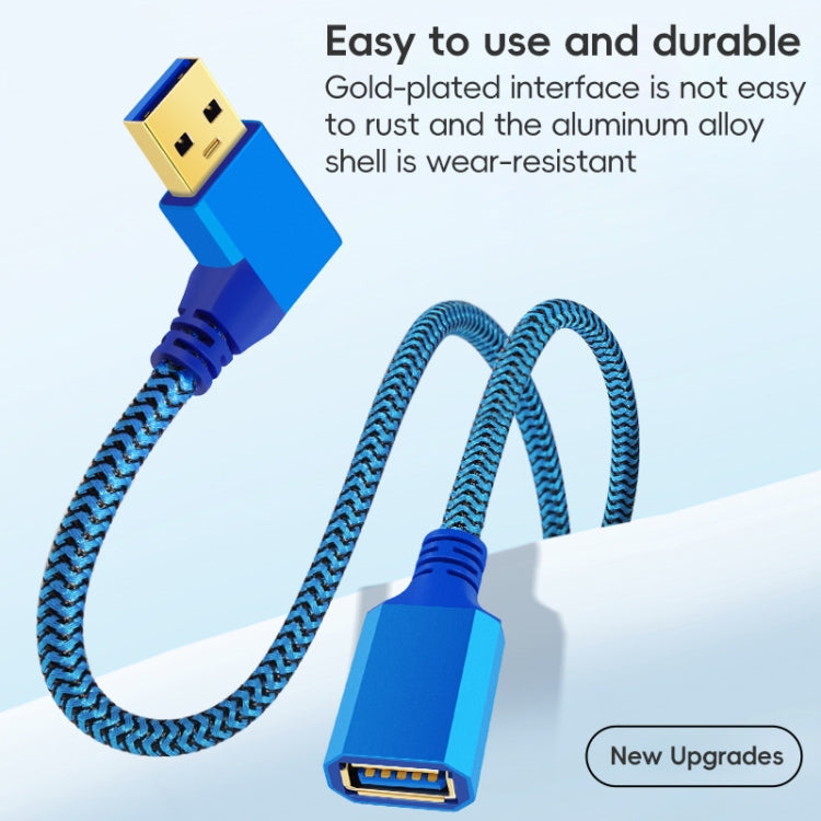 USB 3.0 Female To USB 3.0 Male Side Elbow Extension Cable for USB Disk Mouse / Keyboard / Printer, 1m