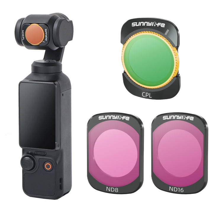 For DJI Osmo Pocket 3 Sunnylife Camera Lens Magnetic Metal Filter, No Impact On Gimbal Reset, MCUV, ND8, ND16, ND32, ND64, CPL, ND8PL, ND16PL, ND32PL, ND64PL, 3 in 1 CPL ND8 ND16, 4 in 1 ND8-64, 4 in 1 ND8-64PL, 4 in 1 UV CPL ND32 ND64...