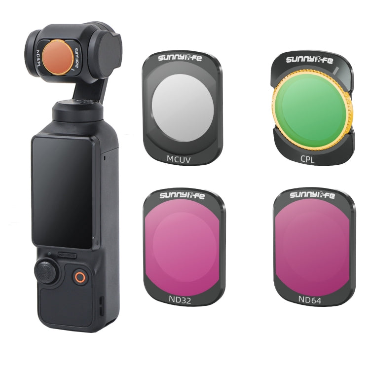 For DJI Osmo Pocket 3 Sunnylife Camera Lens Magnetic Metal Filter, No Impact On Gimbal Reset, MCUV, ND8, ND16, ND32, ND64, CPL, ND8PL, ND16PL, ND32PL, ND64PL, 3 in 1 CPL ND8 ND16, 4 in 1 ND8-64, 4 in 1 ND8-64PL, 4 in 1 UV CPL ND32 ND64...