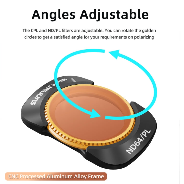 For DJI Osmo Pocket 3 Sunnylife Camera Lens Magnetic Metal Filter, No Impact On Gimbal Reset, MCUV, ND8, ND16, ND32, ND64, CPL, ND8PL, ND16PL, ND32PL, ND64PL, 3 in 1 CPL ND8 ND16, 4 in 1 ND8-64, 4 in 1 ND8-64PL, 4 in 1 UV CPL ND32 ND64...