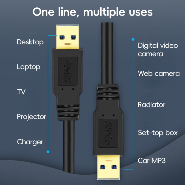 USB 3.0 Male To USB 3.0 Male Double End USB Cable, 0.3m, 0.6m, 1m