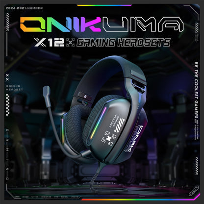ONIKUMA X12 USB /  3.5mm Wired RGB Light Gaming Headset with Mic, Cable length: 2.2m, X12