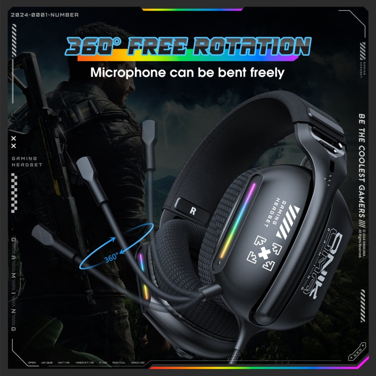 ONIKUMA X12 USB /  3.5mm Wired RGB Light Gaming Headset with Mic, Cable length: 2.2m, X12