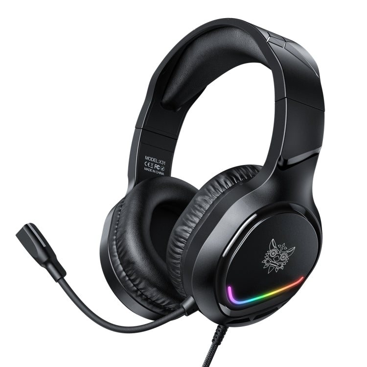ONIKUMA X31 USB /  3.5mm Wired RGB Light Gaming Headset with Mic, Cable length: 2.2m, X31