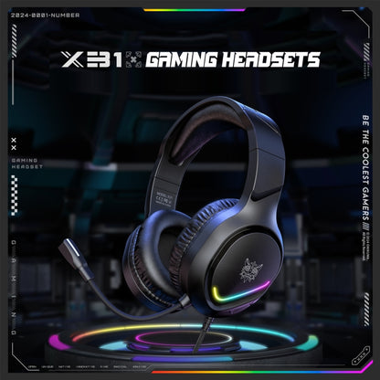ONIKUMA X31 USB /  3.5mm Wired RGB Light Gaming Headset with Mic, Cable length: 2.2m, X31