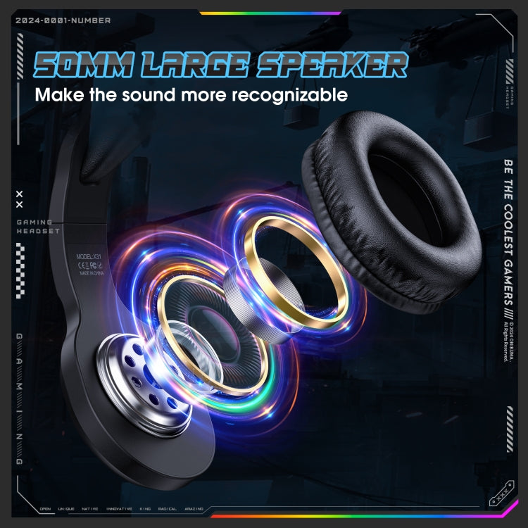 ONIKUMA X31 USB /  3.5mm Wired RGB Light Gaming Headset with Mic, Cable length: 2.2m, X31