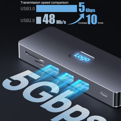 BYL-2411 11 in 1 Type-C HUB Docking Station with 3 x USB3.0, PD100W,  SD/TF, RJ45, Type-C, VGA, HDTV, 3.5mm Jack, BYL-2411