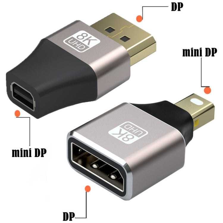 8K 60Hz Male Displayport to Female Mini Displayport Adapter DP Converter, Male Displayport to Female Mini Displayport