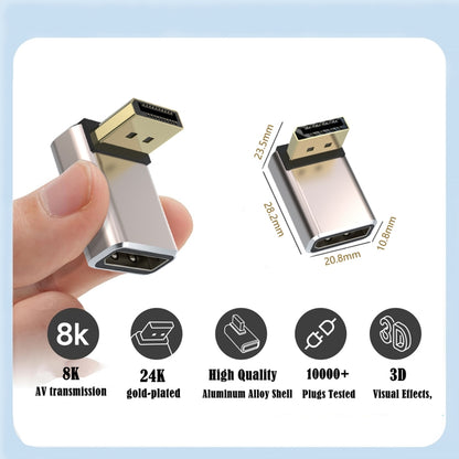 8K 60Hz PD1.4 Male Displayport to Female Displayport Adapter Converter, Up, Down, Left, Right