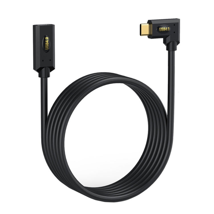 240W USB-C / Type-C Male to Female Multi-function USB 4.0 Elbow Data Extension Cable, 1m