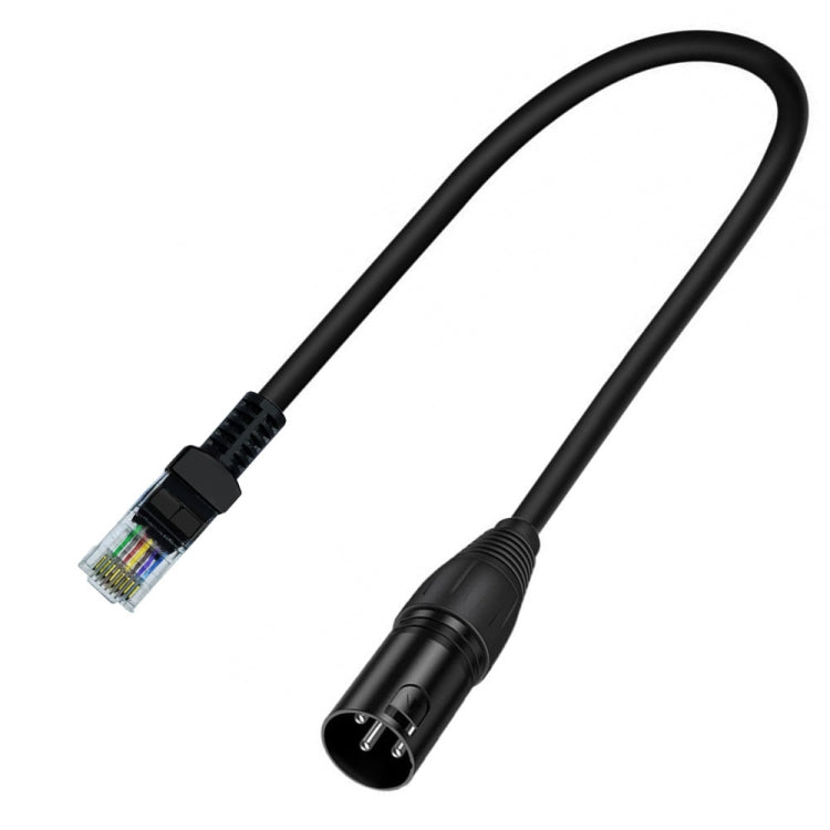 Network Extension Cable for DMX-CON Controller Series, Length: 30cm, XLR 3 Pin Male to RJ45 Male, XLR 3 Pin Female to RJ45 Male