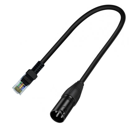 Network Extension Cable for DMX-CON Controller Series, Length: 30cm, XLR 3 Pin Male to RJ45 Male, XLR 3 Pin Female to RJ45 Male