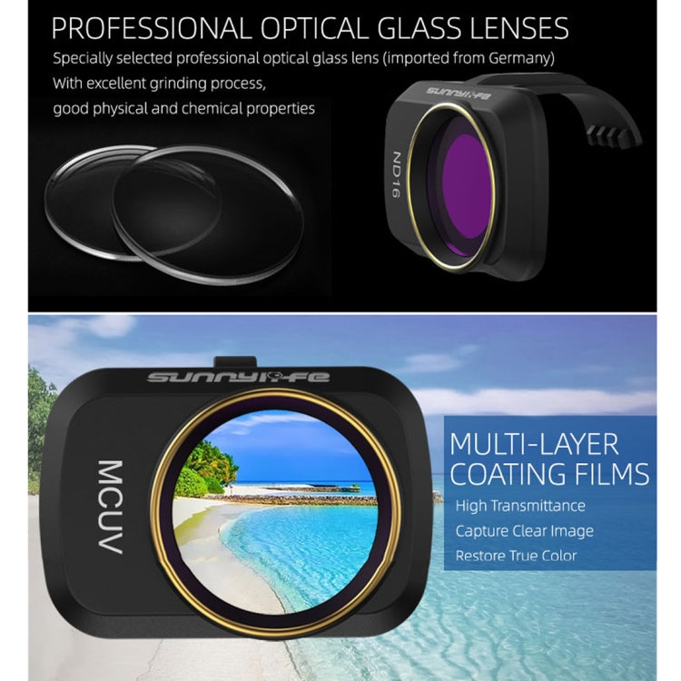Sunnylife MM-FI9256 For DJI Mavic mini 4 In 1 Drone ND4+ND8+ND16+ND32 Lens Filter, ND4+ND8+ND16+ND32