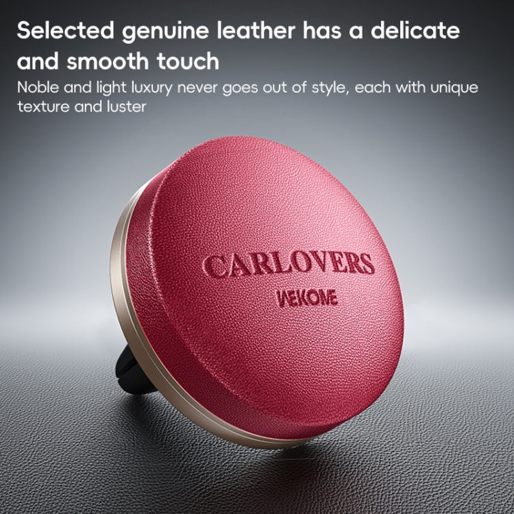 WEKOME WT-CA07 K-Captain Genuine Leather Solid Car Aroma Diffuser, WT-CA07 (Black), WT-CA07 (Red)