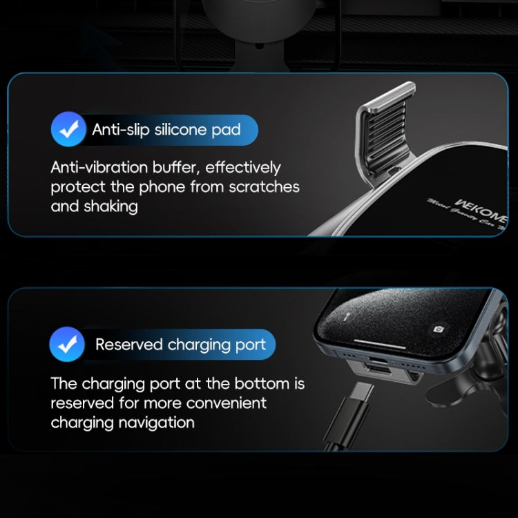 WEKOME WA-S58 K-Captain Metal Car Air Outlet Gravity Holder, WA-S58 (Silver), WA-S58 (Black)