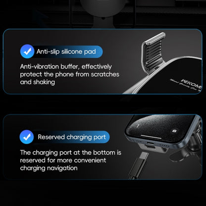 WEKOME WA-S58 K-Captain Metal Car Air Outlet Gravity Holder, WA-S58 (Silver), WA-S58 (Black)