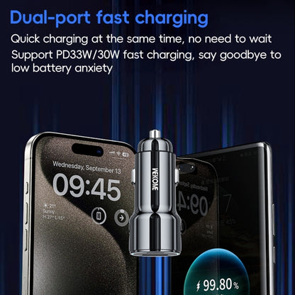 WEKOME WP-C49 Pop Digital Series USB, USB-C / Type-C 63W Fast Car Charger, WP-C49